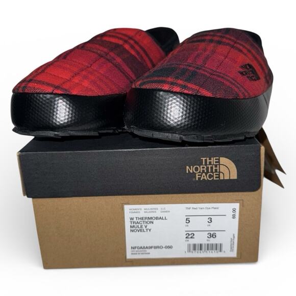 The North Face Thermoball Traction Mule V Novelty Red plaid SZ/5 - Picture 11 of 11